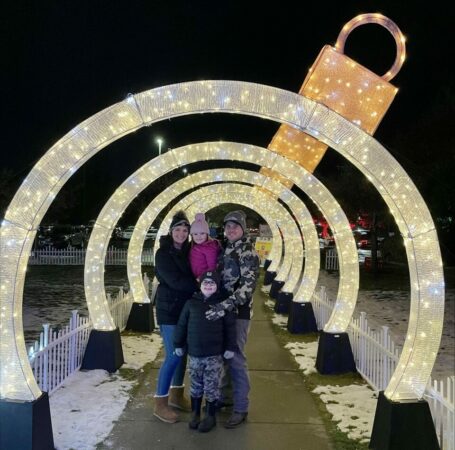 Light tunnels make great places for a family photo.
