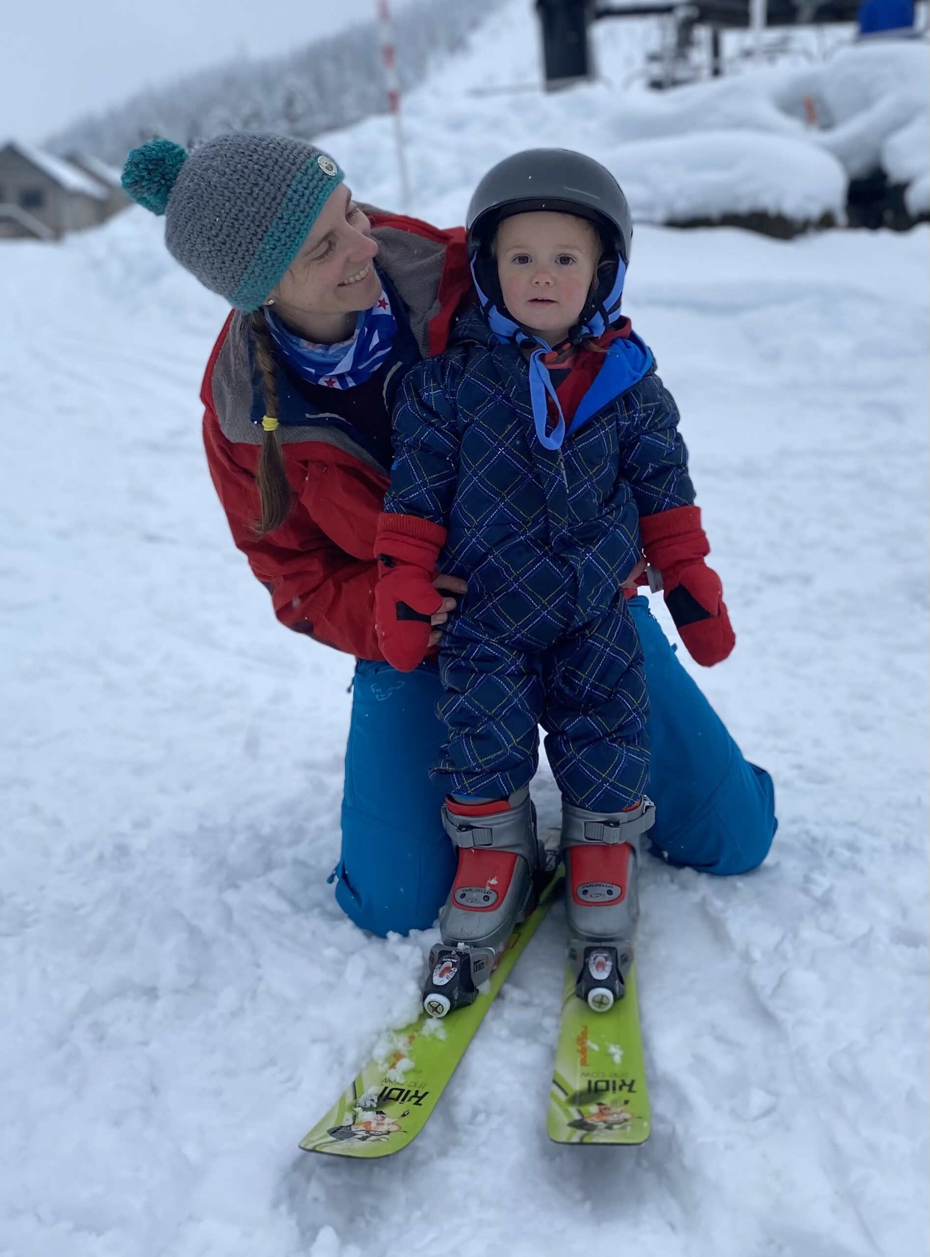 Kids skiing at the age of 2