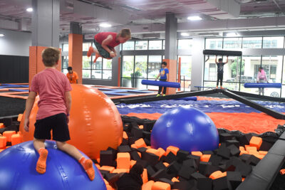 Active playtime at Sky Zone trampoline park in Mountlake Terrace