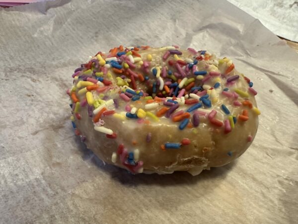 Donut with rainbow sprinkles